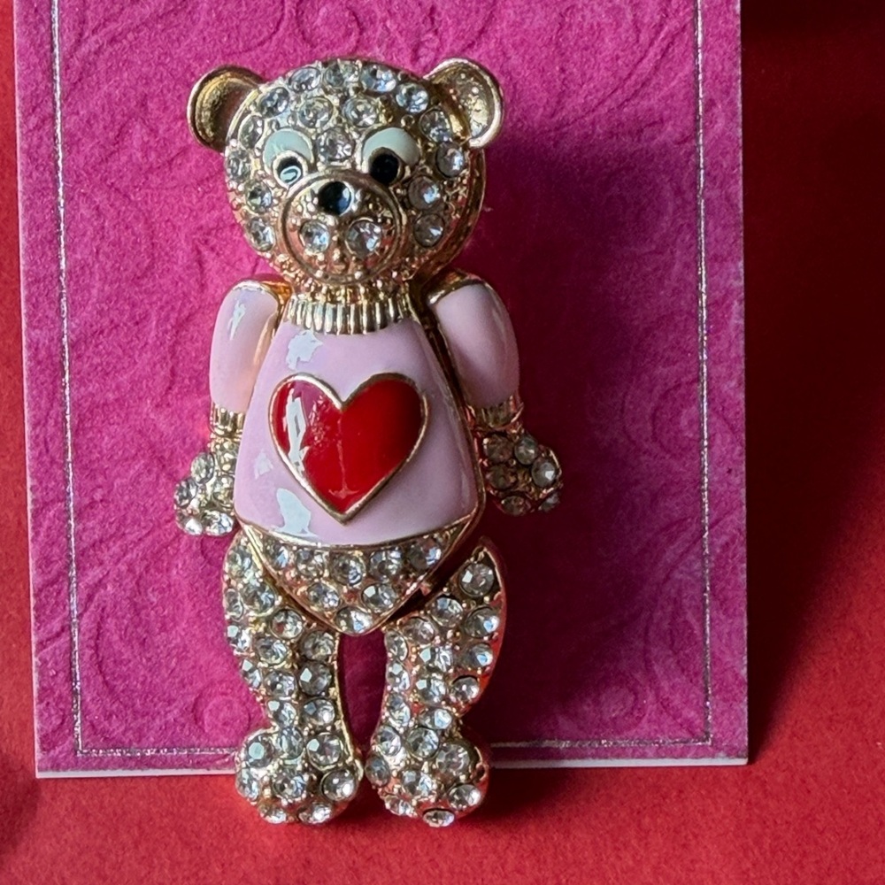 🧸❤️🧸HOLIDAY LANE SPARKLING TEDDY BEAR BROOCH 🧸 NWT 🧸❤️🧸 - Picture 6 of 16